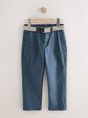 Navy Wash Chino Trousers With Belt - Image 1 of 5