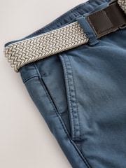 Navy Wash Chino Trousers With Belt - Image 3 of 5