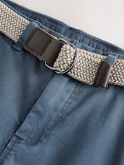 Navy Wash Chino Trousers With Belt - Image 4 of 5