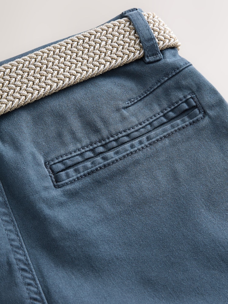 Navy Wash Chino Trousers With Belt - Image 5 of 5