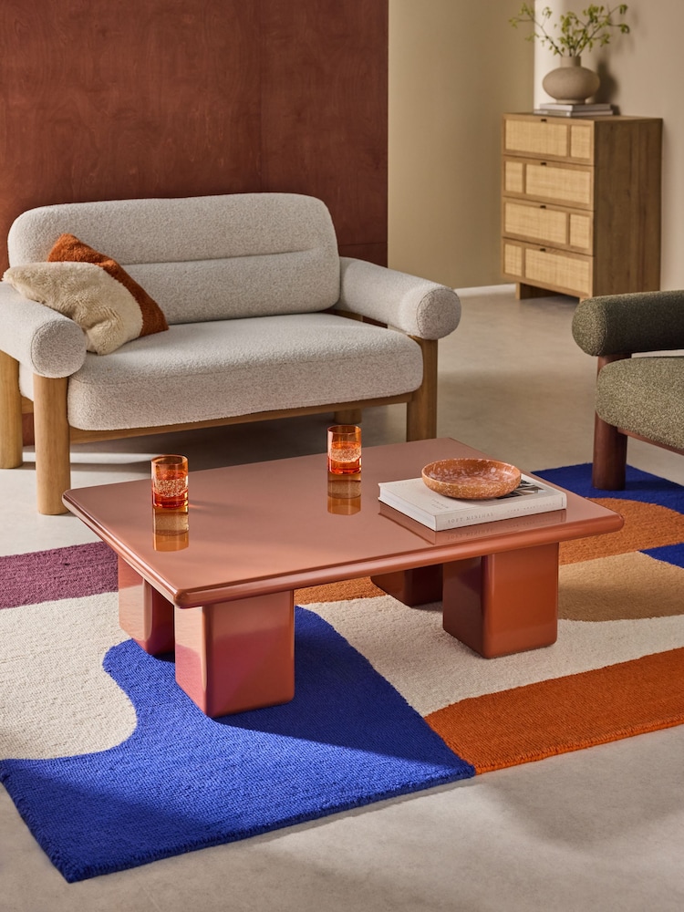 MADE.COM Rust Orange Lacey Coffee Table - Image 1 of 4