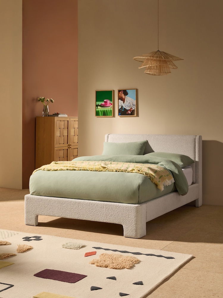 MADE.COM Pax Boucle Off White Ottoman Storage Bed Leonora - Image 1 of 5