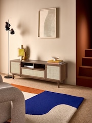 MADE.COM Dark Oak Effect Pavia Rattan Superwide Up to 50 Inch TV Unit - Image 1 of 5