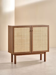 MADE.COM Dark Oak Effect Pavia Rattan Small Sideboard - Image 5 of 7