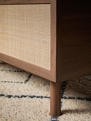 MADE.COM Dark Oak Effect Pavia Rattan Coffee Table to Desk - Image 3 of 8