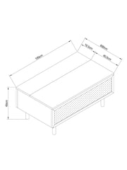 MADE.COM Dark Oak Effect Pavia Rattan Coffee Table to Desk - Image 4 of 8
