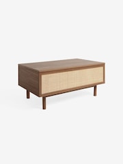 MADE.COM Dark Oak Effect Pavia Rattan Coffee Table to Desk - Image 7 of 8