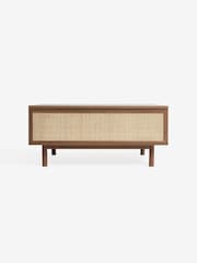 MADE.COM Dark Oak Effect Pavia Rattan Coffee Table to Desk - Image 8 of 8