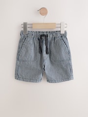 Navy Ticking Stripe 100% Cotton Shorts - Image 1 of 1