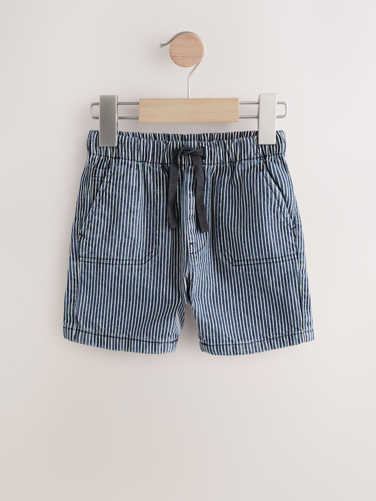 Navy Ticking Stripe 100% Cotton Shorts - Image 1 of 1