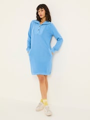 FatFace Bright Blue 100% Cotton Willa Sweat Dress - Image 1 of 5
