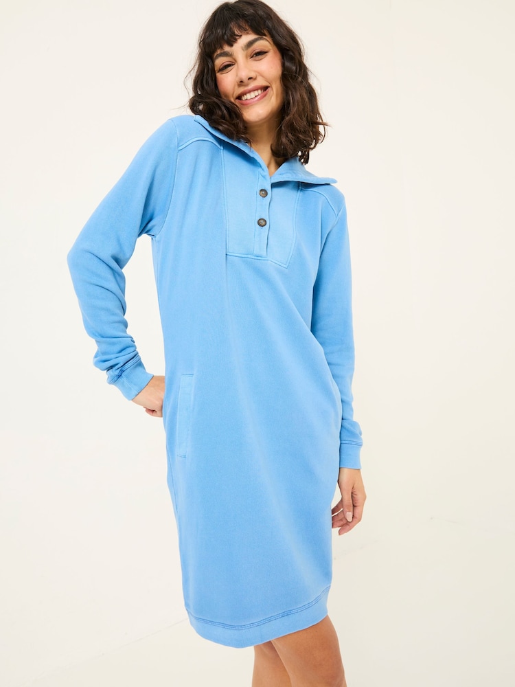 FatFace Bright Blue 100% Cotton Willa Sweat Dress - Image 3 of 5