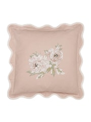 Sanderson Rose Adele Floral Embroidered Wave Cushion - Image 2 of 6