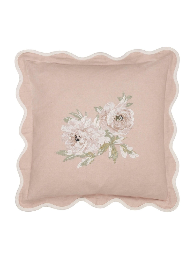 Sanderson Rose Adele Floral Embroidered Wave Cushion - Image 2 of 6