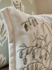 Sanderson Linen Chinese Lanterns Floral Embroidered Cushion - Image 6 of 7