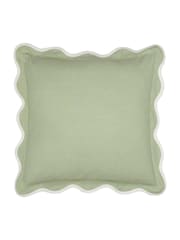 Sanderson Sage Adele Floral Embroidered Wave Cushion - Image 3 of 6