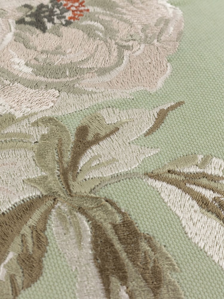 Sanderson Sage Adele Floral Embroidered Wave Cushion - Image 6 of 6