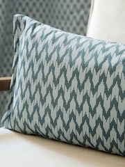 Sanderson Blue Hutton Woven Jacquard Piped Cushion - Image 5 of 5