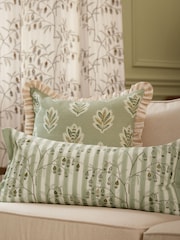 Sanderson Sage Chinese Lanterns Floral Embroidered Cushion - Image 1 of 6