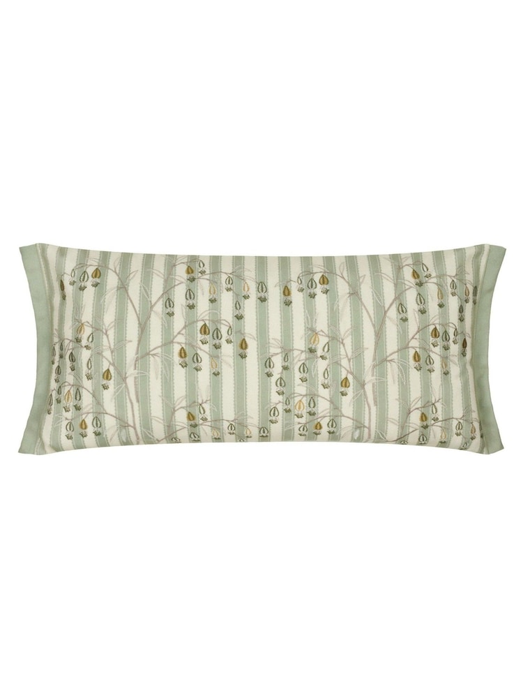 Sanderson Sage Chinese Lanterns Floral Embroidered Cushion - Image 2 of 6
