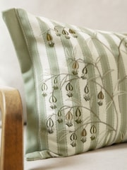 Sanderson Sage Chinese Lanterns Floral Embroidered Cushion - Image 6 of 6