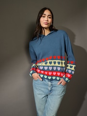 Multi Bright Cosy Soft Touch Knitted Jumper Hoodie - Image 1 of 7