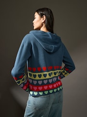 Multi Bright Cosy Soft Touch Knitted Jumper Hoodie - Image 2 of 7