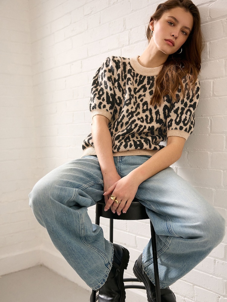 Animal Soft Touch Short Sleeve Knitted Jumper With Wool - Image 2 of 7