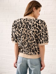 Animal Soft Touch Short Sleeve Knitted Jumper With Wool - Image 3 of 7
