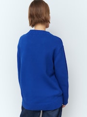 Blue Indigo 100% Cotton V-Neck Jumper - Image 3 of 7