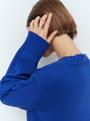 Blue Indigo 100% Cotton V-Neck Jumper - Image 4 of 7
