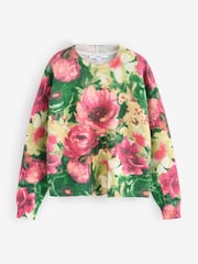 Pink Floral Printed Crew Neck Jumper - Image 2 of 7