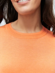 Naranja - Short Sleeve Crew Neck T-Shirt With Frill Edge Detail - Imagen 5 de 8