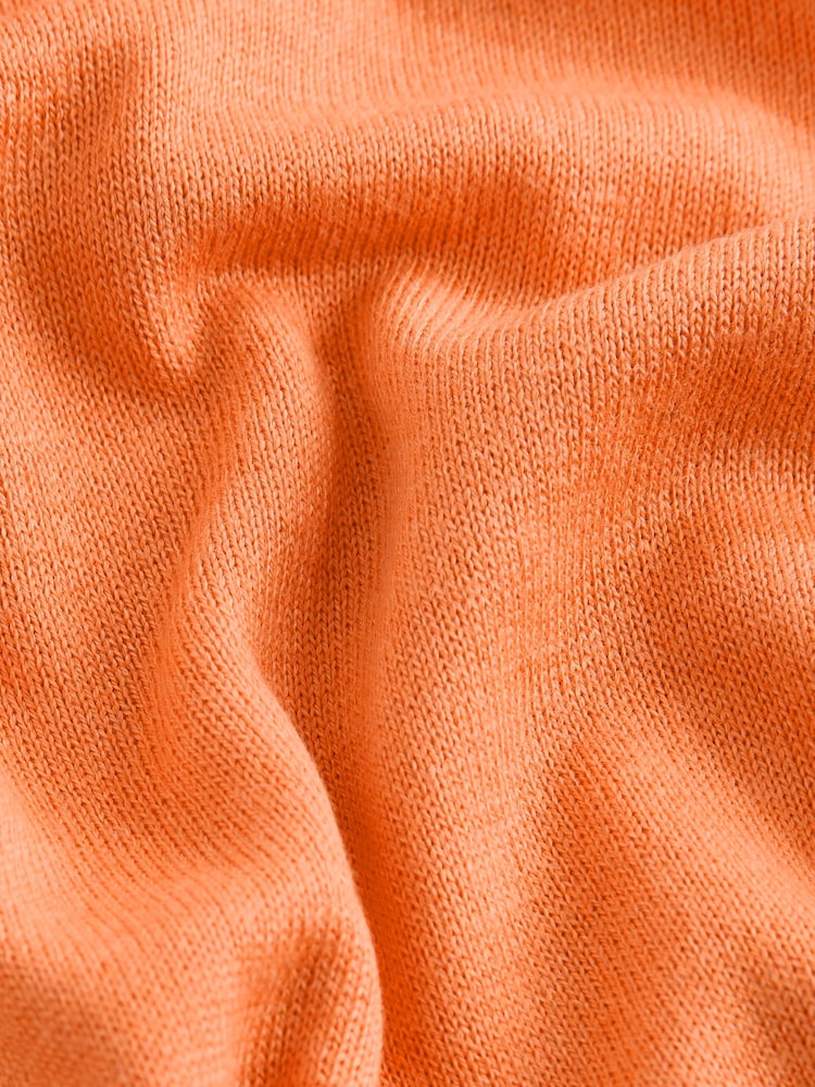 Orange Short Sleeve Crew Neck T-Shirt With Frill Edge Detail - Image 7 of 8