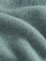 Blue Soft Touch Short Sleeve Knitted Polo Jumper with Wool - Image 7 of 7
