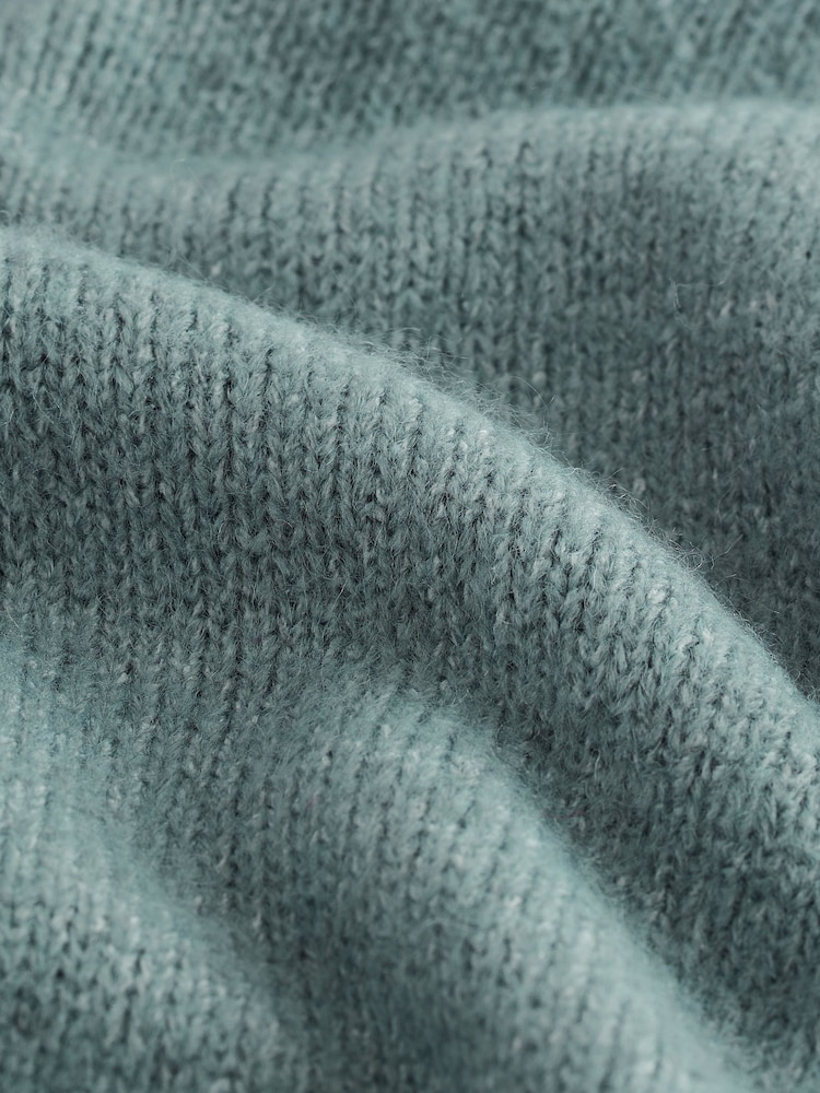 Blue Soft Touch Short Sleeve Knitted Polo Jumper with Wool - Image 7 of 7