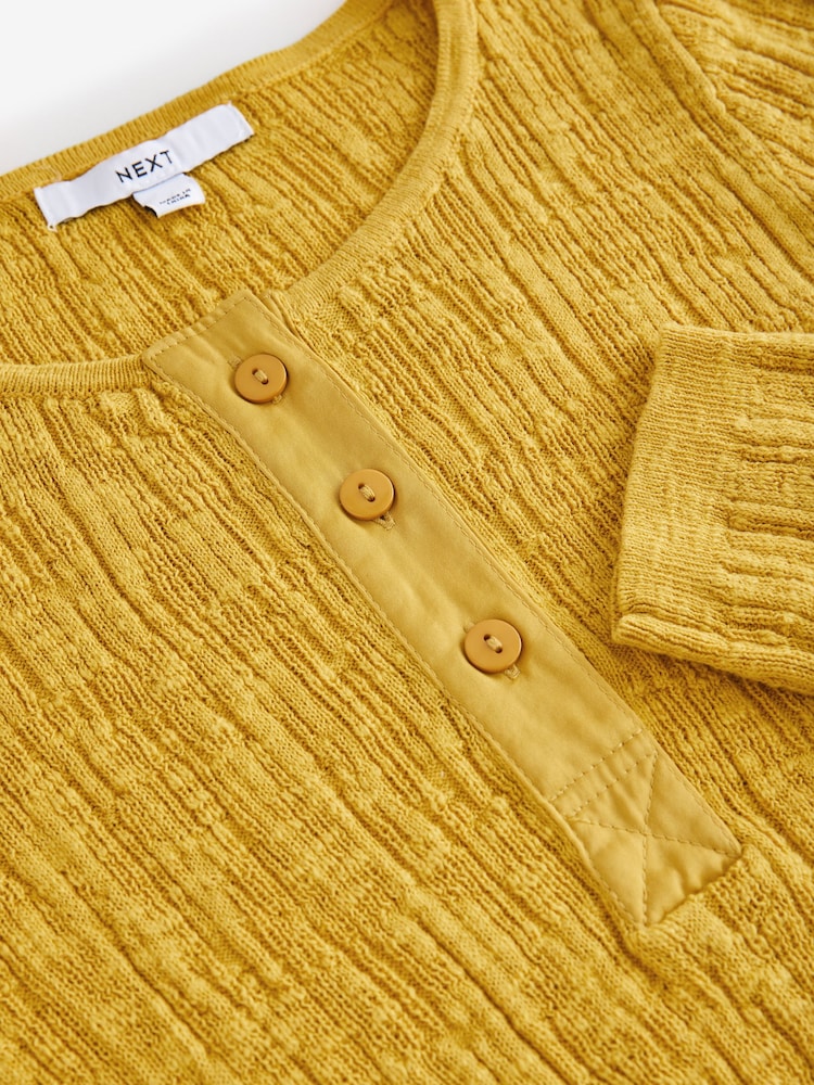 Gelb - Long Sleeve Crew Neck Textured Knitted Top Jumper - Bild 6 von 6 Gelb - Long Sleeve Crew Neck Textured Knitted Top Jumper - Bild 6 von 6