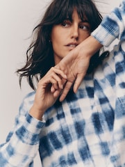 Blue Check Printed Crew Neck Jumper - Image 1 of 7