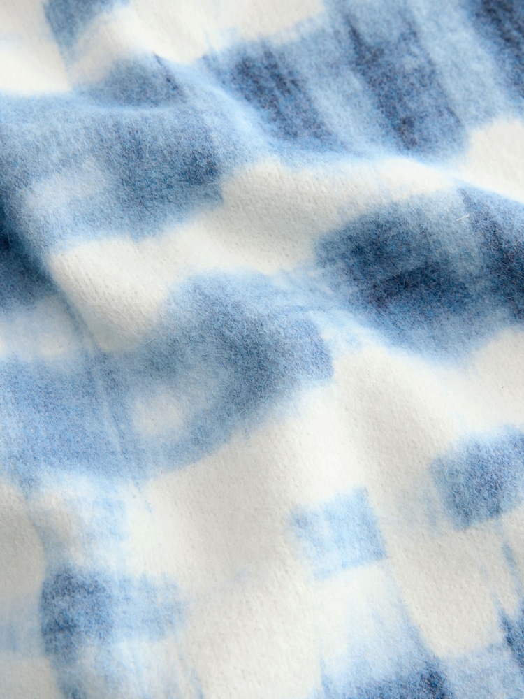 Blue Check Printed Crew Neck Jumper - Image 6 of 7