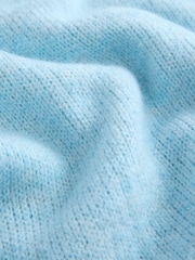 Blue Soft Touch Short Sleeve Knitted Jumper With Wool - Image 6 of 7