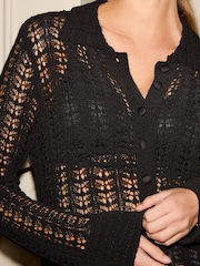 Black Stitch Long Sleeve Button Up Top - Image 4 of 8