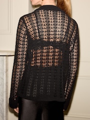 Black Stitch Long Sleeve Button Up Top - Image 5 of 8