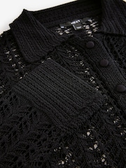 Black Stitch Long Sleeve Button Up Top - Image 8 of 8