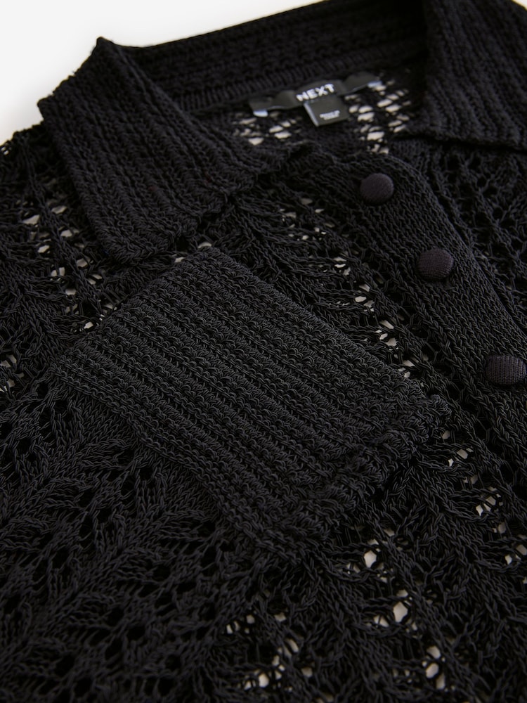 Black Stitch Long Sleeve Button Up Top - Image 8 of 8