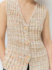 Yellow Stitch Knitted Button Up Waistcoat With Wool - Image 3 of 6