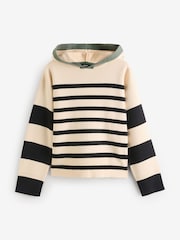 Neutral Black Stripe Cosy Soft Touch Knitted Jumper Hoodie - Image 6 of 12