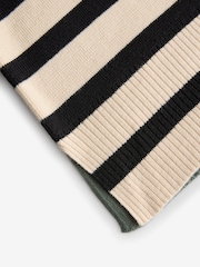 Neutral Black Stripe Cosy Soft Touch Knitted Jumper Hoodie - Image 9 of 12
