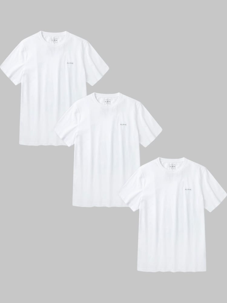 Aubin White Louth T-Shirts 3 Pack - Image 1 of 2