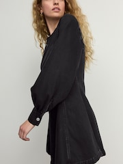Negro - Long Sleeve Seam Detail Denim Dress - Imagen 3 de 7