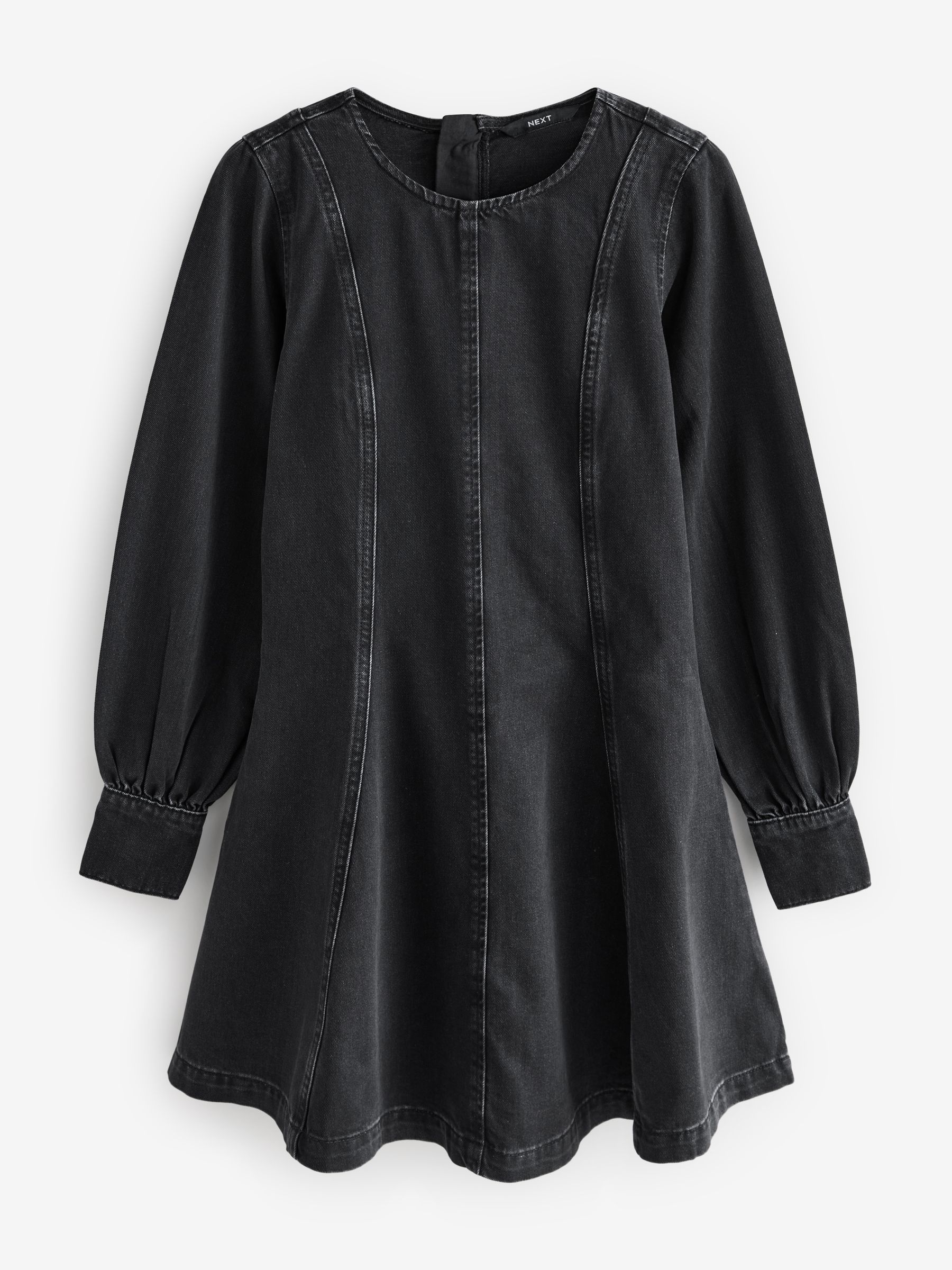 Buy Black Long Sleeve Seam Detail Denim Dress from Next USA